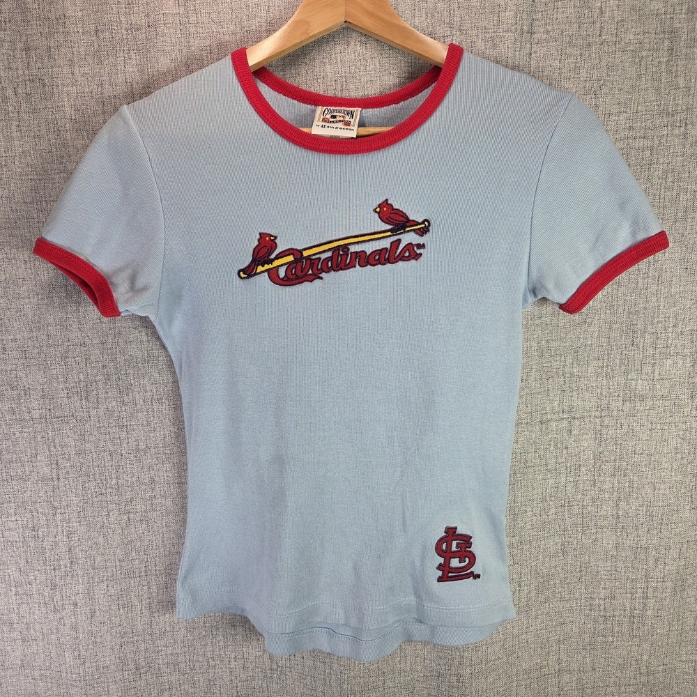 St. Louis Cardinals VTG Women's Crop Baby‎ Tee Cooperstown Collection *Med*